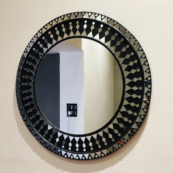 Bungalow Rose Courtnay Round Wall Mirror Decor Handmade Mirror Wall Art